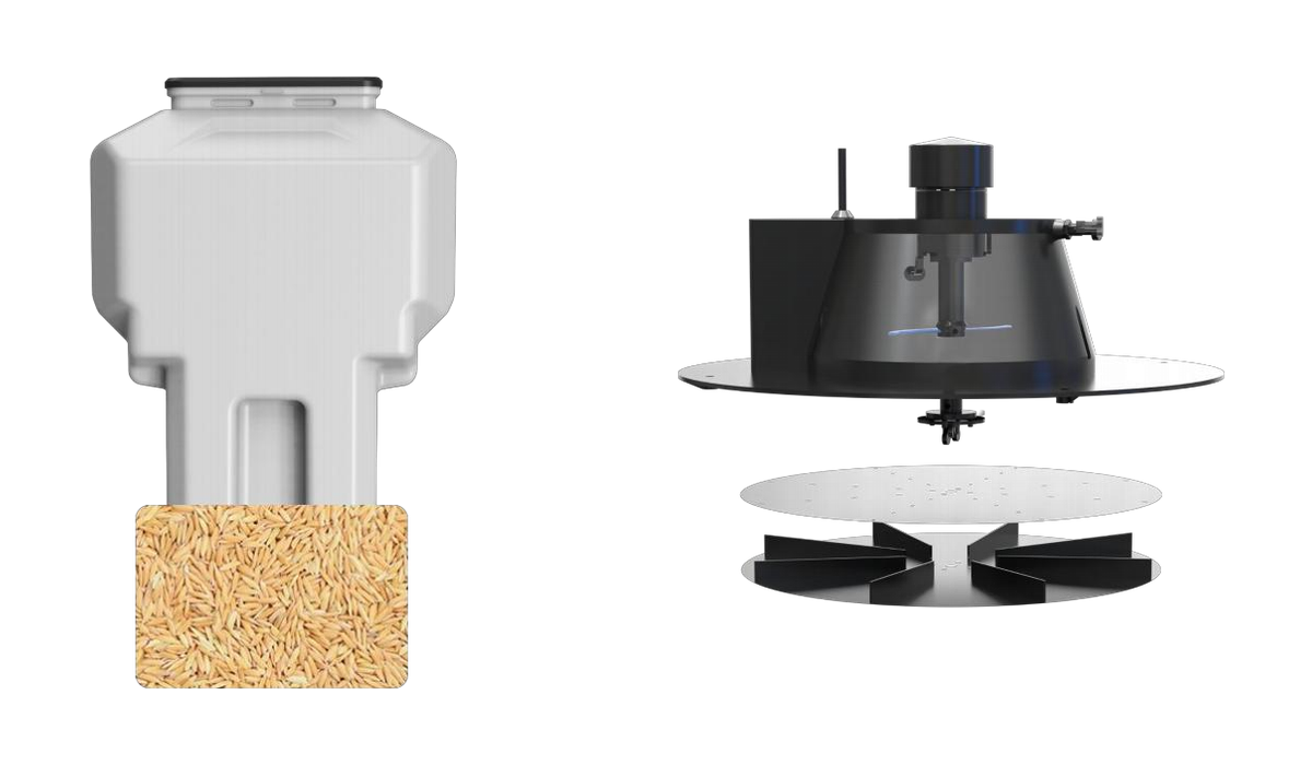 Zbiornik oraz mechanizm mieszający i tarcza rozsiewacza KYO Terra 50